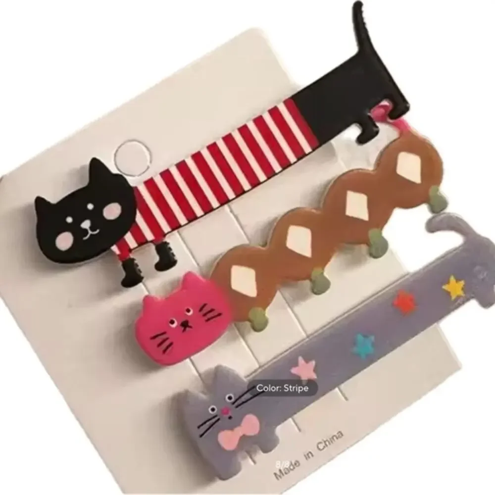 Cute Cat Hair Clips Set - Multicolor girls, women, New